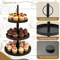 Cupcake Stand for 50 Cupcakes,Cupcake Stand 2 PACK Metal 3 Tier Cupcake Tower