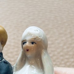 Antique Porcelain Wedding Cake Top Bride and Groom Occupied Japan