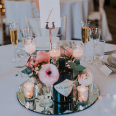 Square & Round Mirror Plate Glass Centrepieces 5 Sizes Wedding Event Table Decor