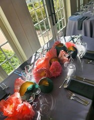 •EVENT IN A BOX• Handcrafted Romantic Paper Flowers, 60″x14″ tablescape