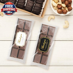 200 Pcs Chocolate Bar Wrappers with 200 Pcs Gold Foil Thank You Stickers – 3.2 X