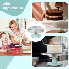 Aluminium Alloy Revolving Cake Stand, 12 in Cake Decorating Turntable, Non-Sl…
