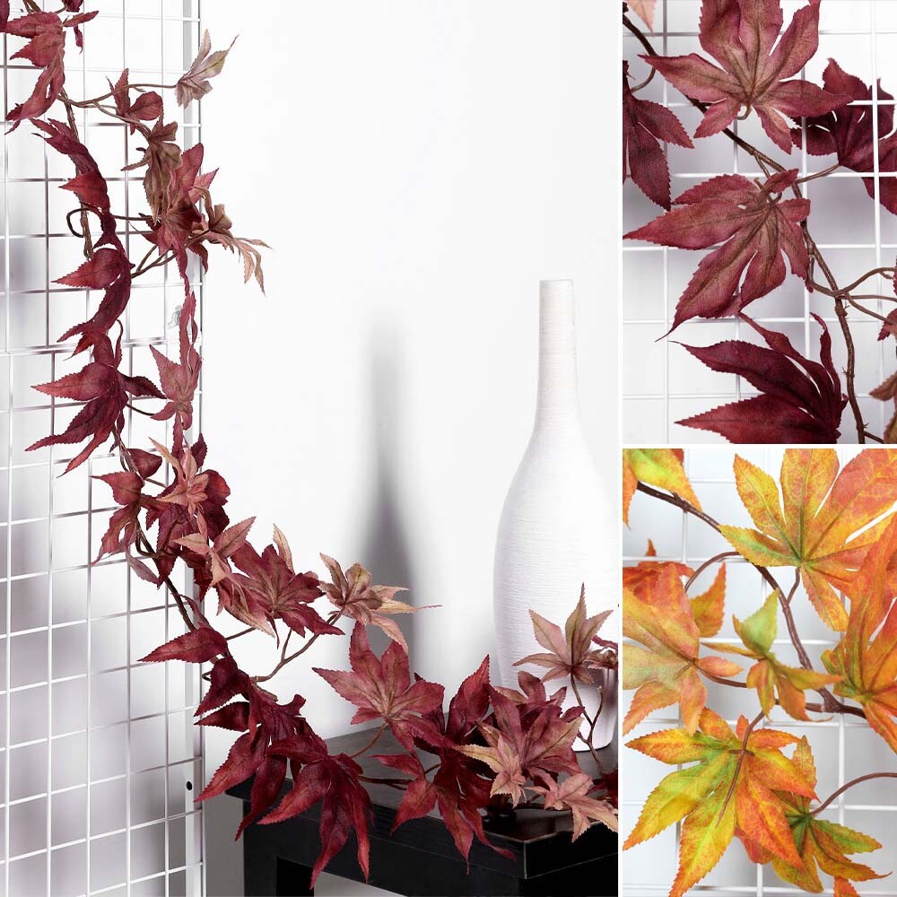 70″ ARTIFICIAL Fall Maple LEAF GARLAND Faux Autumn Foliage Party Decorations
