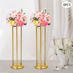 6 Pcs Gold Flower Display Stand Background Column Frame Indoor/outdoor Decor
