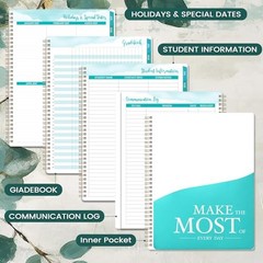– Teacher Lesson Planner, July 2026 – June 2027, 8.5″ Teacher Planner 2026-2027