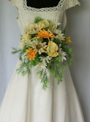 Spring Sunny Sunflower Faux Silk Wedding Bouquet