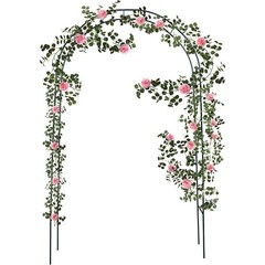 95″ Metal Garden Arch Trellis for Climbing Plants Outdoor Arbors Wedding Arch US
