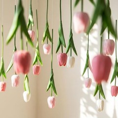 Pack 6 ft Artificial Tulips Hanging Flower Garland Decorations 24 Multi Color