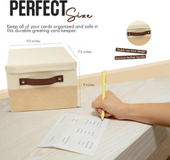 Greeting Card Organizer Box with 15 Dividers | Holds 150+ and Collapses When not