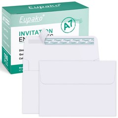 Eupako 5×7 Envelopes Self Seal 100 Pack, White A7 (5.25 x 7.25 Inches),
