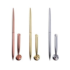 Signing Ballpoint Pen Vintage Desk Attached Holder Round Sign Signature Pens Set