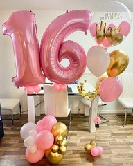 Pink and Gold Balloons Set, 50pcs 12 inch White Latex