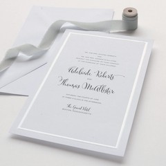 Elegant Pearl White Wedding Invitation Kit – 50-Count, DIY Border Design, RSVP I