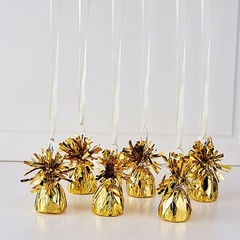 6 GOLD Metallic Foil BALLOON WEIGHTS Party Wedding Events Decorations Supplies