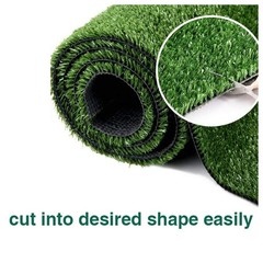 Synthetic Artificial Grass Turf 0.4″ Customized Sizes, Drainage Holes Pet Fau…