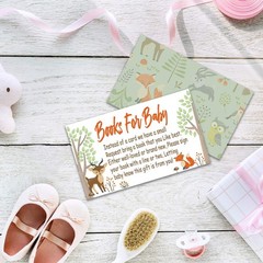 Woodland Creature Books for Baby Shower Request 50 Count (Pack of 1), brown