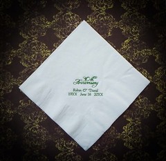 100 10th, 25th, 30th, 40th, 50th, 60th anniversary personalized luncheon napkins