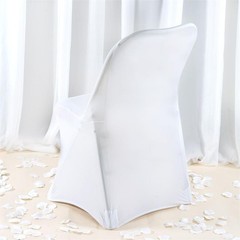 10 White PREMIUM QUALITY SPANDEX FOLDING CHAIR COVERS Dinner Banquet Decorations