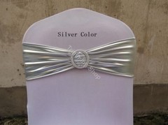10 Metallic Spandex Chair Band for Folding Banquet Universal Chair Covers