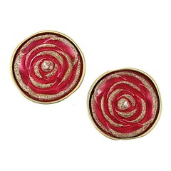 2 Red Gold Glitter Rose Tealight Unscented Candles Wedding Party Centerpieces