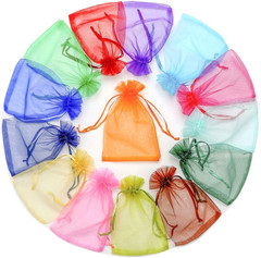 50pcs 6×9 Inches Drawstring Organza Pouches Wedding Party Favor Bags (Assorted C