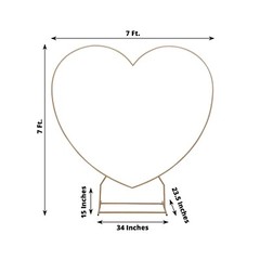 7 ft GOLD Metal Heart Shape Wedding Arch Photo BACKDROP STAND Party Decorations