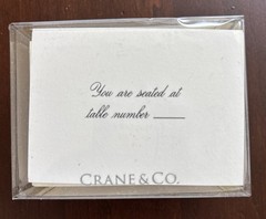 3 New Sets Of 25 Ecru Crane Table Seating Place Cards & Envelopes Script Font
