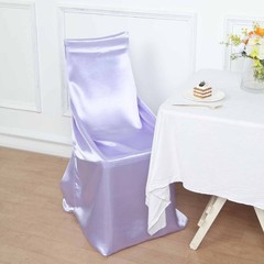 6 Lavender SATIN UNIVERSAL CHAIR COVER for Wedding Banquet Reception Decorations
