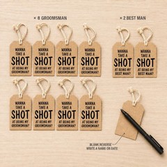 Groomsmen Proposal Gift Hang Tags Set of 10 | 8 Will You Be My Groomsman + 2 …