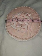 Nordstrom- Round Pink Flower Cushion/Ring Bearer Pillow. Shabby Chic. Soft!
