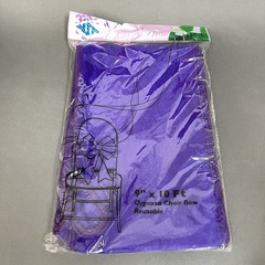 Natural Star Inc. NST Organza Chair Bow Purple 9″ x 10 feet Reusable Lot of 6