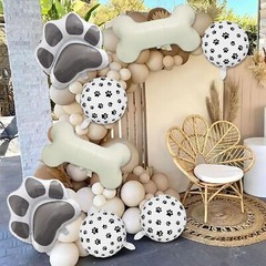 8 Pcs Dog Balloons 30 Inch Bone Foil Balloons Paw Print Balloon Dog Birthday …