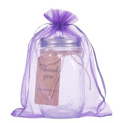 100 Bolsas De Organza 6 X 9 Pulgadas, Purpura Cordon De Regalo De Malla Grande