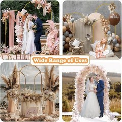 Arch Backdrop Stand Gold Metal Set of 3 (7.2FT/6.6FT/6FT) Wedding Party Decor