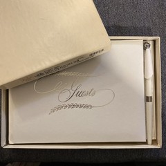 White Guest Book & Pen – Silver Script Wedding By CR Gibson READ