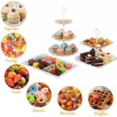 10 Pcs Dessert Table Display Set,3Pcs 3 Tier Cupcake Stand,3Pcs Plastic Wedding