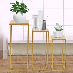 3PCS Golden Metal Stand Wedding Decoration Road Lead Flower Centerpieces Column