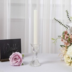 2 Clear 5 in Hour Glass Reversible Pillar and Taper CANDLE HOLDERS Party Events
