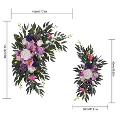 Wedding Arch Artificial Flower Panels 2-Pack Purple Pink White Green