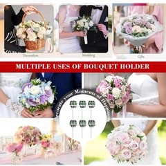 6 PCS Floral Bouquet Holders – Foam Handle for Fresh & Artificial Flowers, Weddi