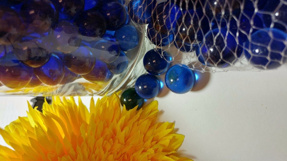 Vase Fillers, Glass Marbles, Gem Marbles. 6 bags (1-lb ea). Color: Cobalt Blue