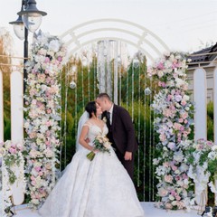 XL Metal Wedding Arch Backdrop Stand Ceremony Party Balloon Arch Garden Trellis