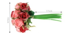 US 12Head Silk Rose Flowers Floral DIY Bridal Wedding Bouquet Home Garden Vibes