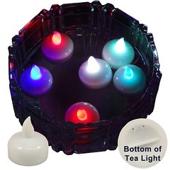 Qty 6 Battery Operated FLOATING Multicolor LED Tealights Tea Lights Flameless