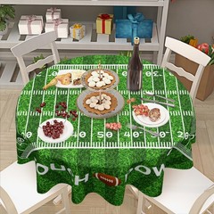 Football Round Tablecloth 70 Inch Rugby Football Pattern Circle Table Cloth G…