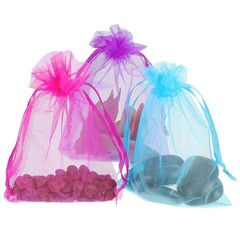 50 Pieces 4 by 6 Inch Organza Gift Bags Drawstring Jewelry Pouches Wedding5121