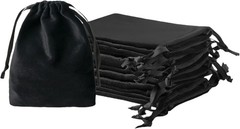 12pcs Black Velvet Drawstring Bags 3×4 inches Small Velvet Cloth Bags Jewelry