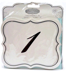 25pc DAVID TUTERA TABLE NUMBER CARD SET Black & White WEDDING BRIDAL COLLECTION