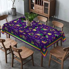 Hafangry Mardi Gras Carnival Tablecloth Masquerade 60″ x 84″, Multi-color