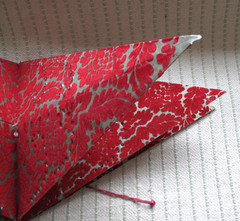 Red Star Paper Lantern Victorian style Flock with cutouts Vintage large
